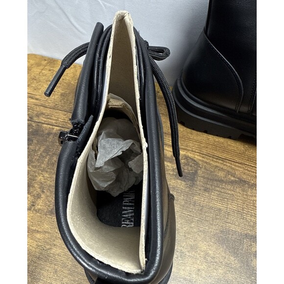 Dream Pairs Womens Black Leather Lace Up Combat Ankle Boots Size 8.5 - Picture 14 of 14